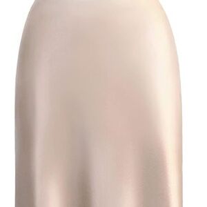 Beige Satin High Waist Midi Skirt